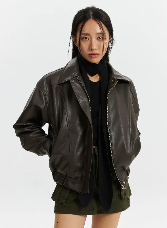 Festival JacketsFaux Leather Bomber Jacket CD321