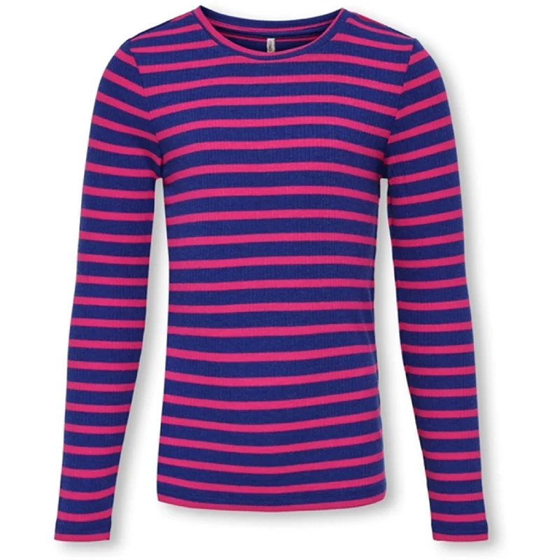 Kids ONLY Bluing/Fuchsia Purple Luna O-Neck BlouseThermal Shirts