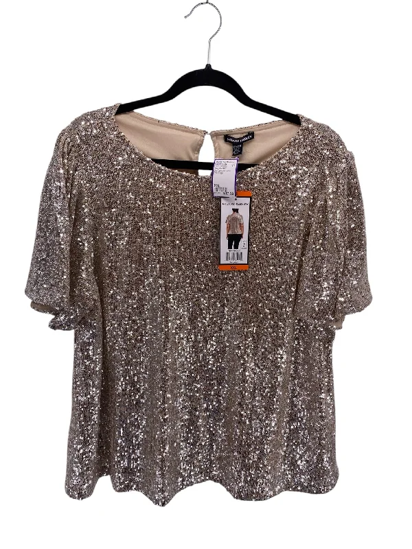 Hilary Radley Women Size XXL Champagne New With Tags CD SS BlouseSequined Shirts