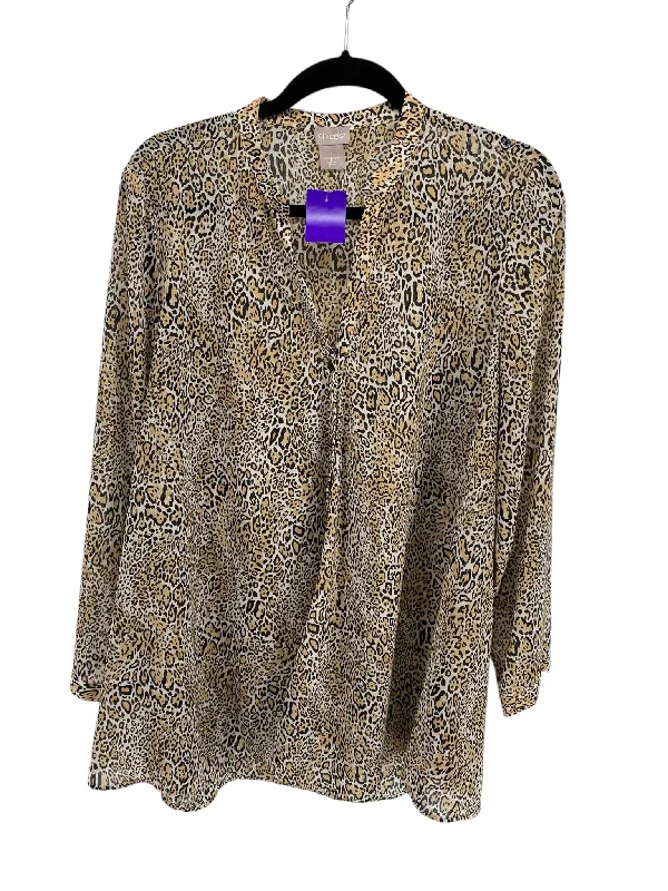 Chico's Misses Size Chico's 1 (8) Animal Print LS BlouseLuxury Shirts