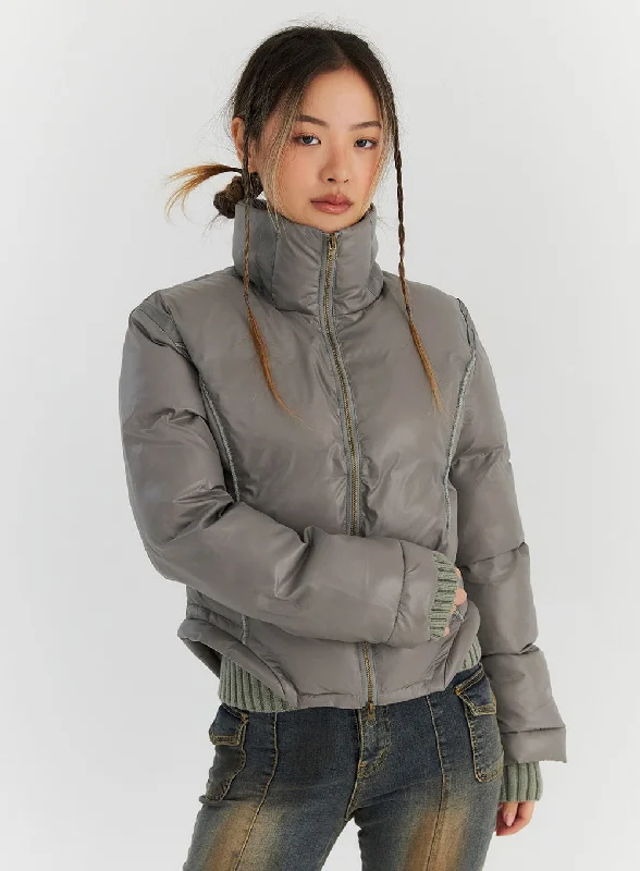 Designer JacketsTwo-Way Zip-Up Puffer Jacket CN313