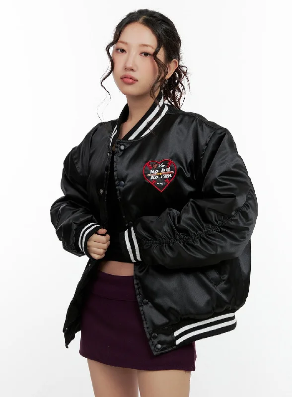 Leather-Paneled JacketsEmbroidered Graphic Buttoned Jacket CN405