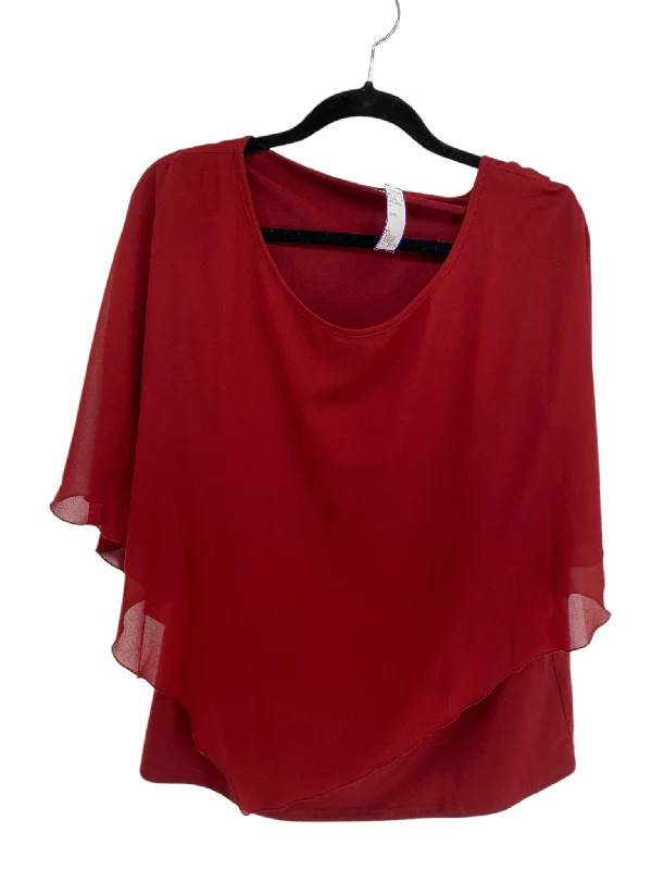 It's SO You Boutique Women Size XXL Red CD SS BlouseButton-Down Shirts