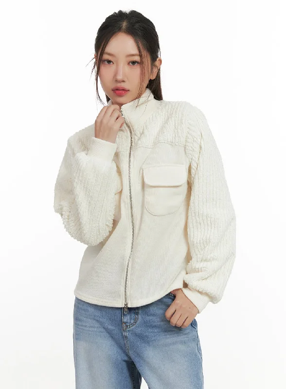 Ribbed Cuff JacketsFrosty Chic Puffer Jacket CN428