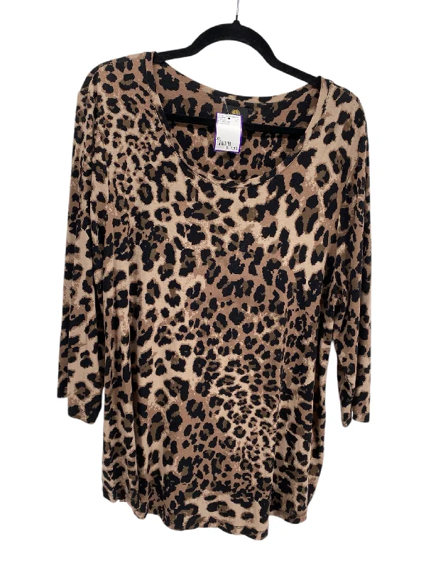 JM Collection Misses Size XL Animal Print LS BlousePolka Dot Shirts