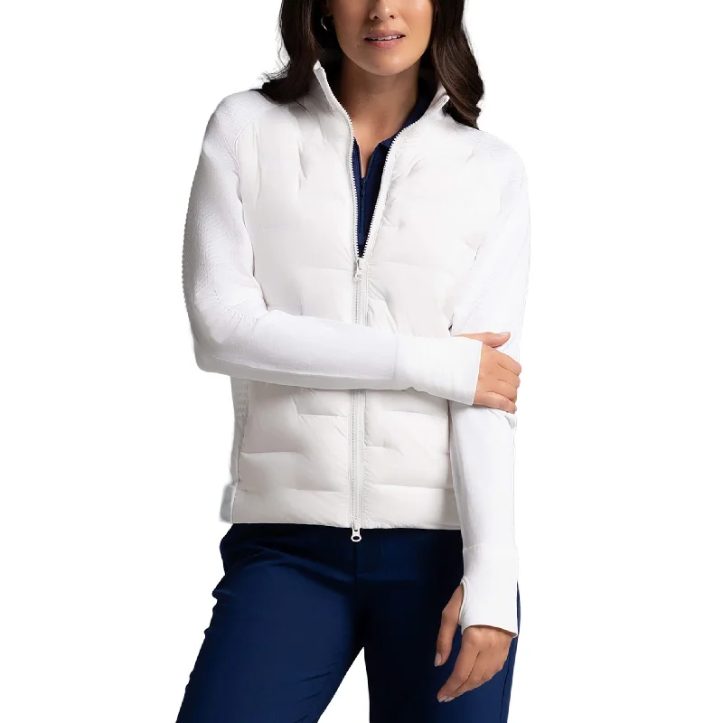 Faux Leather JacketsIBKUL Women's Hybid Puff Jacket - White