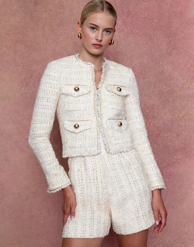 Reflective JacketsVenetia Tweed Jacket - Cream