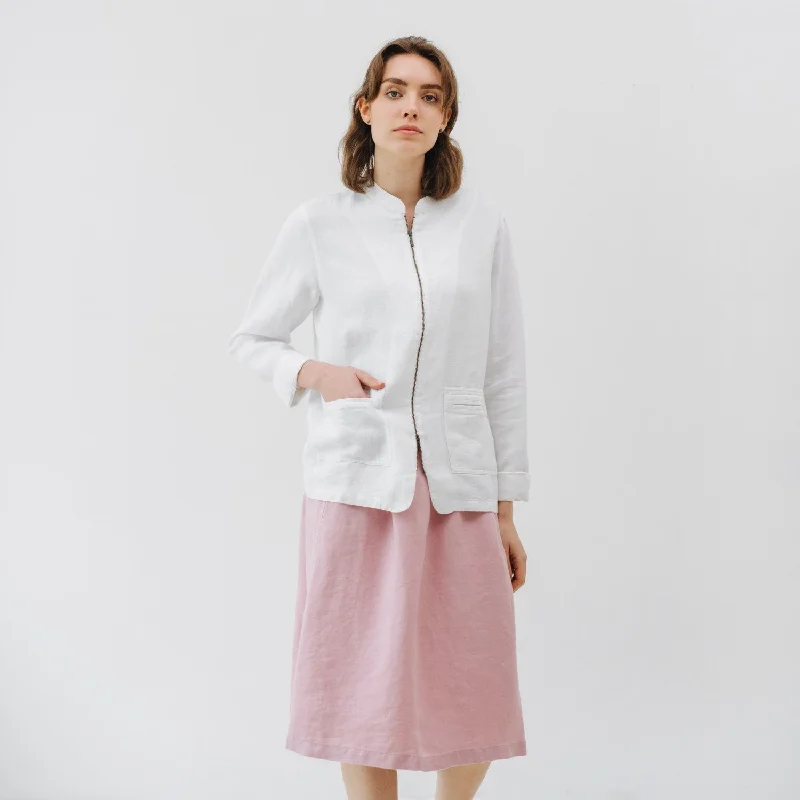 Layered JacketsLIMITED EDITION Optical White Linen Twill Cherry Tree Jacket