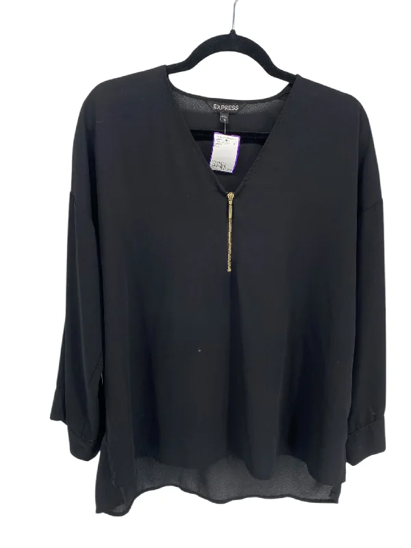 Express Misses Size Medium Black LS BlouseRelaxed Fit Shirts