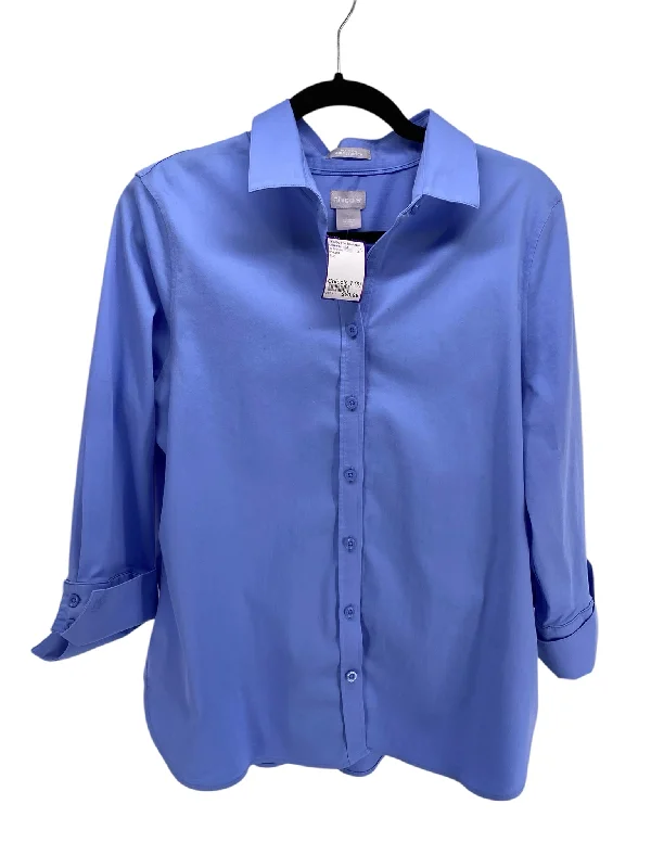 Chico's Misses Size Chico's 1 (8) Blue LS BlouseAsymmetrical Shirts