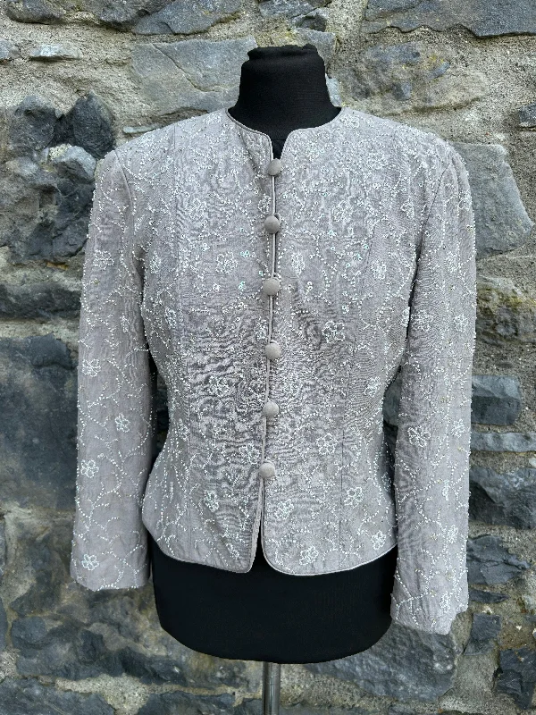 Asymmetrical Jackets90s sequin grey jacket uk 8-10