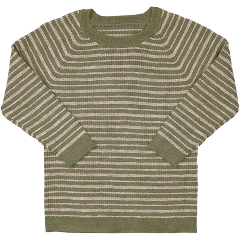 Copenhagen Colors Sage Green/Cream Comb Merino Classic Rib BlouseArtist Shirts