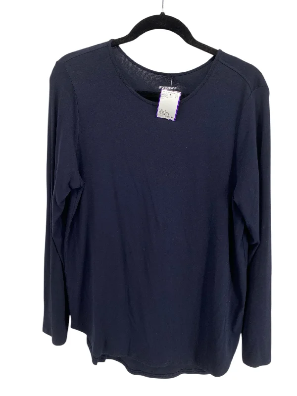 Workshop Misses Size Large Navy LS BlouseWrap Shirts