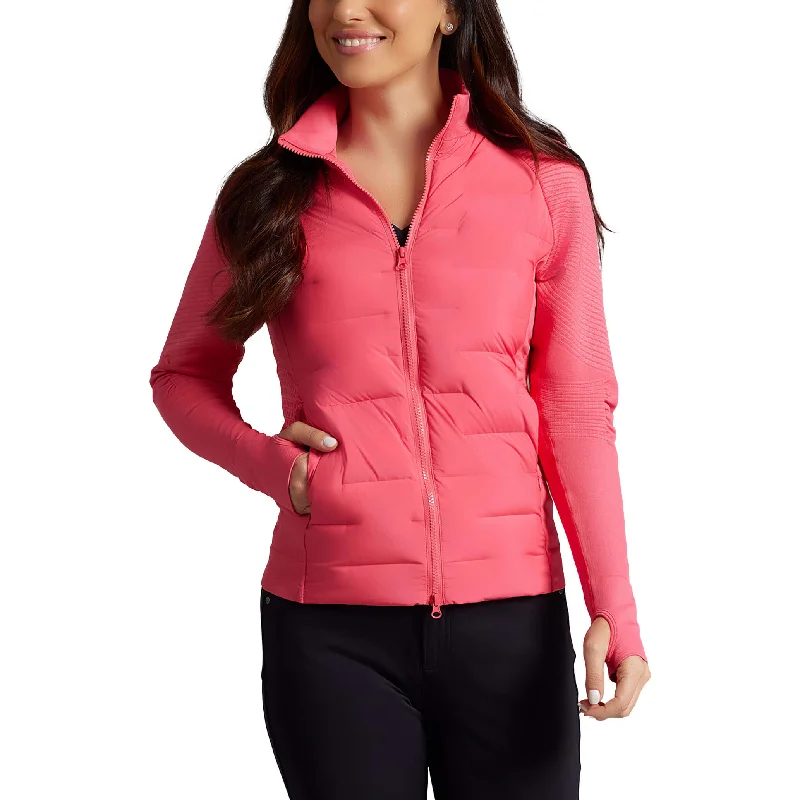 Cotton JacketsIBKUL Women's Hybrid Puff Jacket - Watermelon