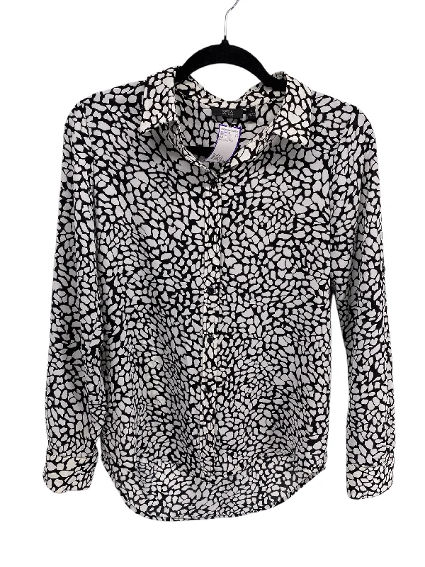 Apt 9 Misses Size Small Black White Print LS BlouseUrban Shirts