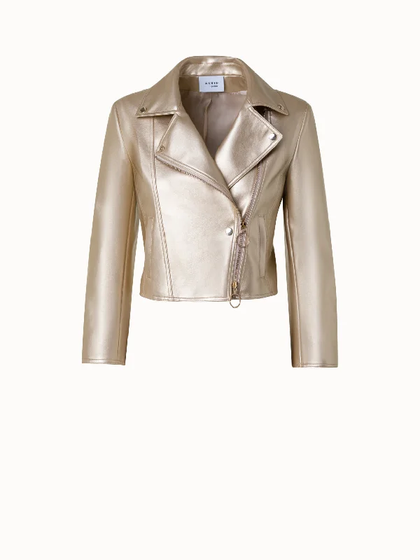 Luxury JacketsGolden Biker Jacket in Faux Leather