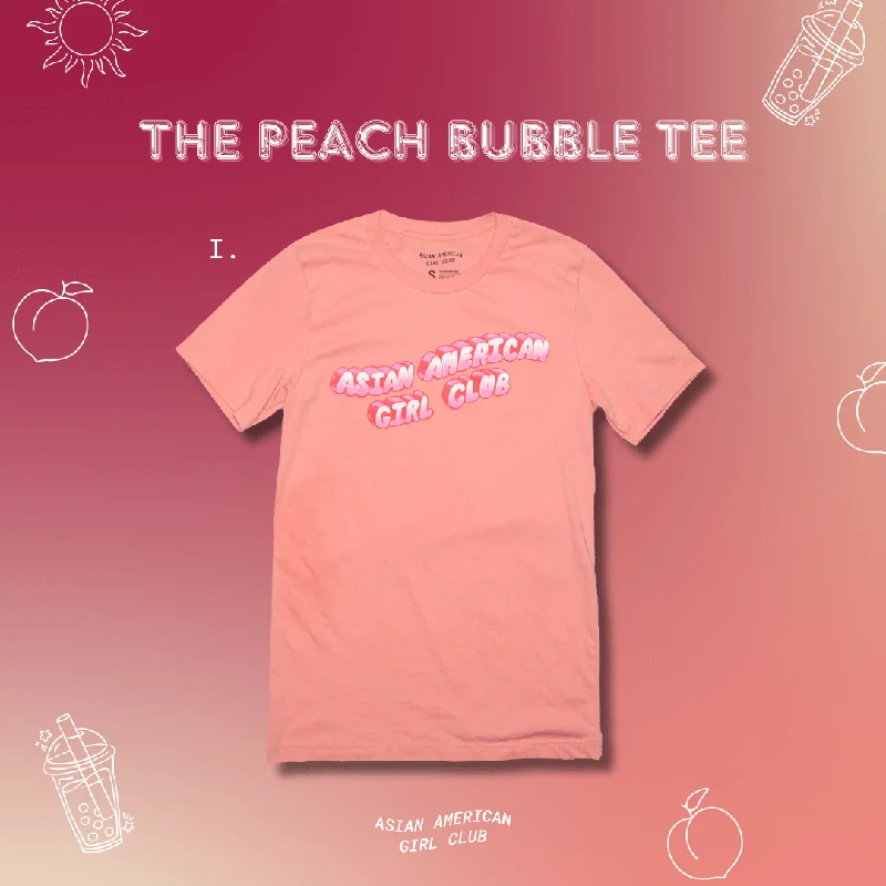 V-Neck T-ShirtsPeach Bubble Tee