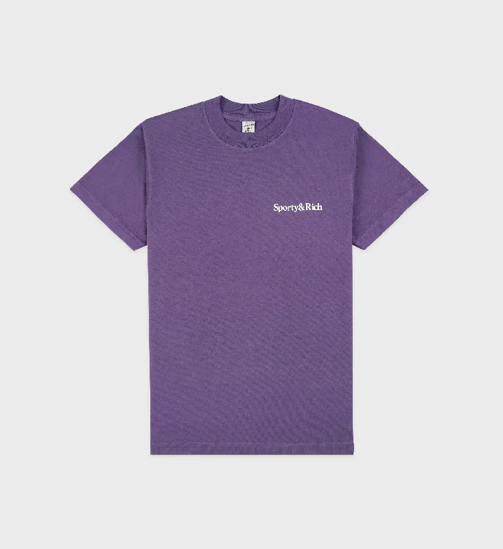 Jersey T-ShirtsHealth Is Wealth T-Shirt - Dusty Grape/White