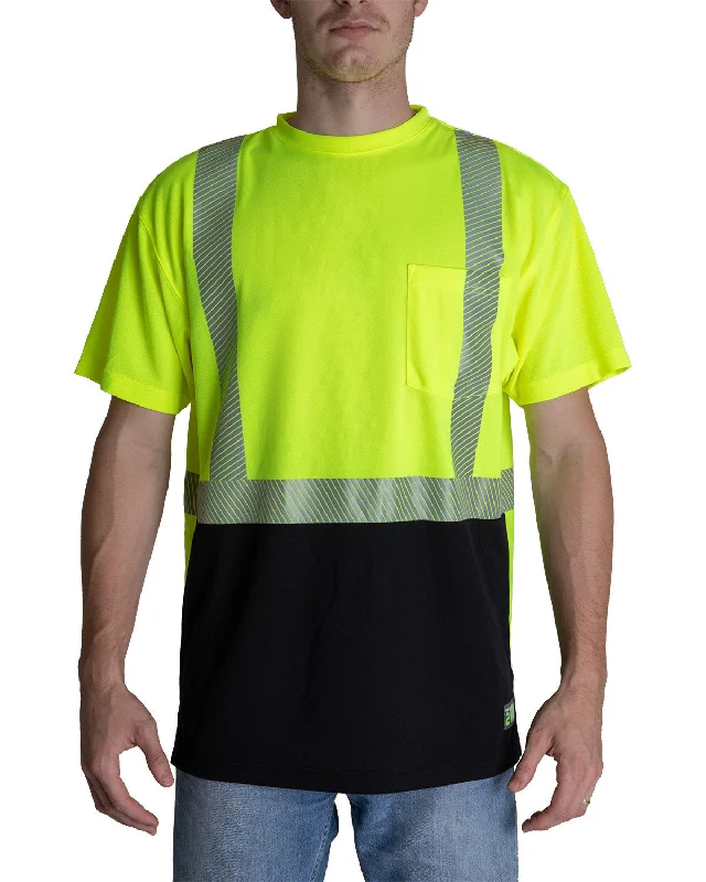 Layered T-ShirtsBerne HVK017 Unisex Hi-Vis Class 2 Color Blocked Pocket T-Shirt