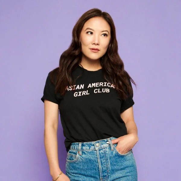 Cycling T-ShirtsAsian American Girl Club Black Logo Tee (Unisex)