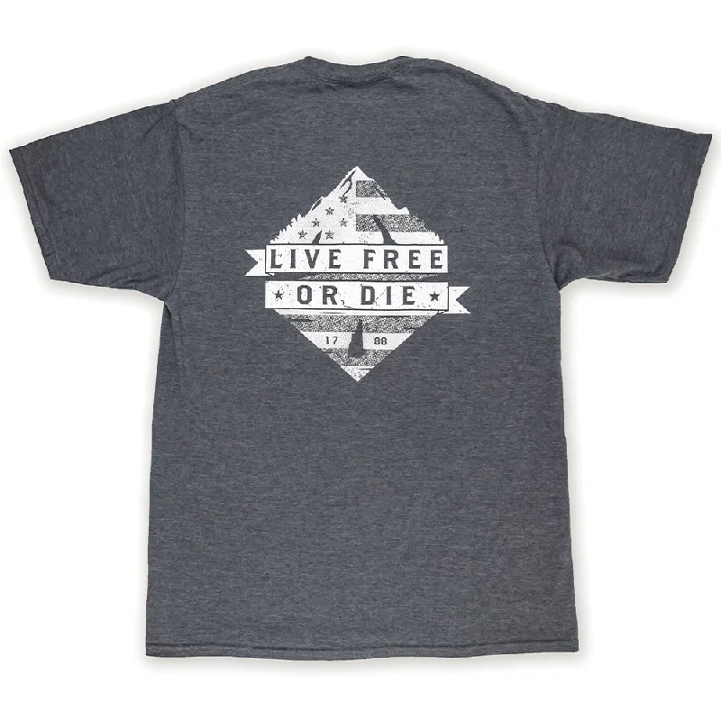 Striped T-ShirtsGranite Mountain T-shirt- Dark Heather Grey