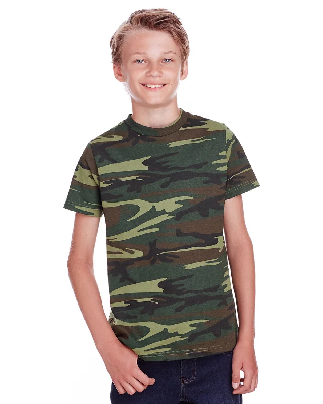 Leather-Paneled T-ShirtsCode Five C52207 Youth Camo T-Shirt