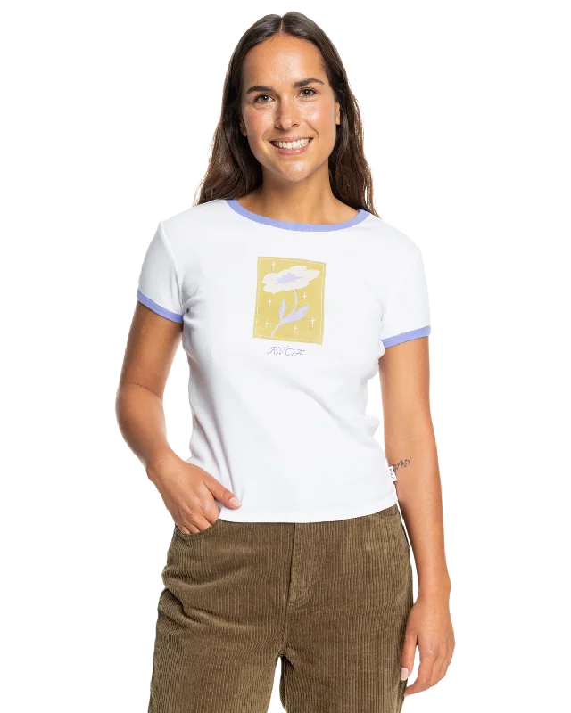 V-Neck T-ShirtsGabrielle Monceaux Ringer T-Shirt in White