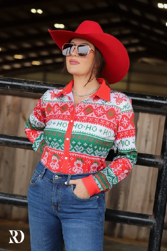 CHRISTMAS SWEATER PERFORMANCE RODEO SHIRT (ADULT)Hooded Knit Tops