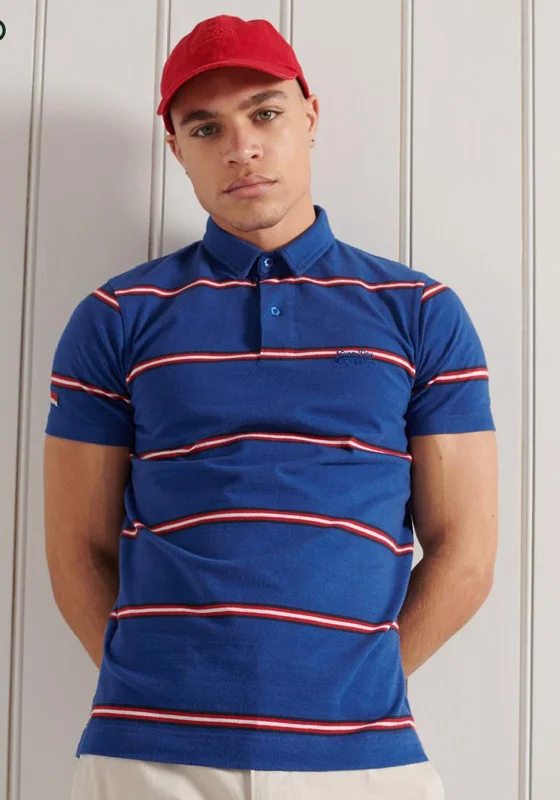 Thermal polo shirtSuperdry Academy Stripe Polo, Blue