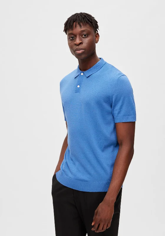 Lace polo shirtSelected Homme Town Knit Polo Shirt, Cobalt