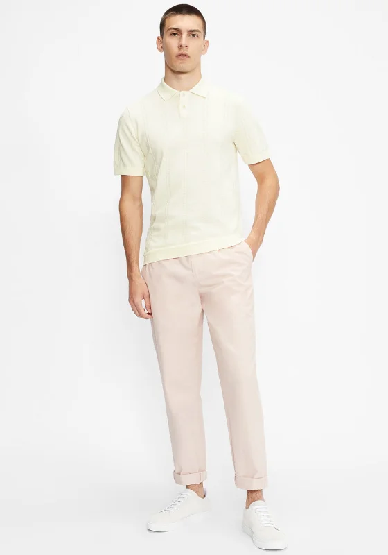 Polyester polo shirtTed Baker Youfroz Textured Polo Shirt, Cream