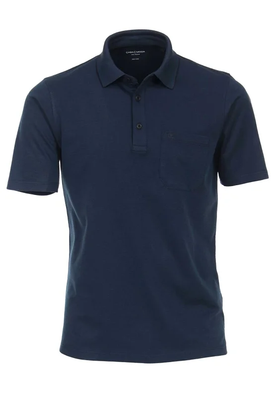 Polyester polo shirtCasa Moda Pocket Polo Shirt, Navy