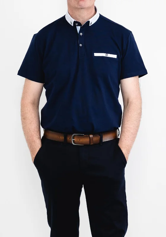 Windproof polo shirtAdvise Contrast Trim Polo Shirt, Navy