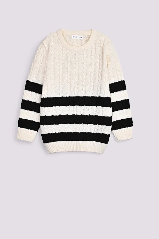 BOYS CABLE KNIT SWEATERFringed Knit Tops