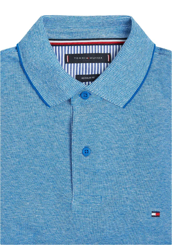 Band collar polo shirtTommy Hilfiger Organic Oxford Polo Shirt, Bio Blue