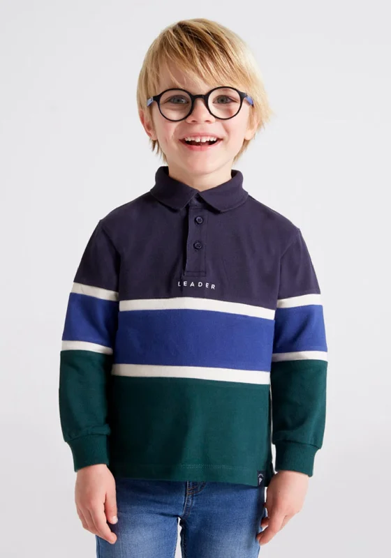 Budget polo shirtMayoral Boys Long Sleeve Colour Block Polo, Green