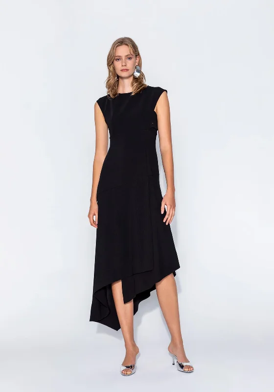 Kameya Studded Cross Over Back Maxi Dress, Black