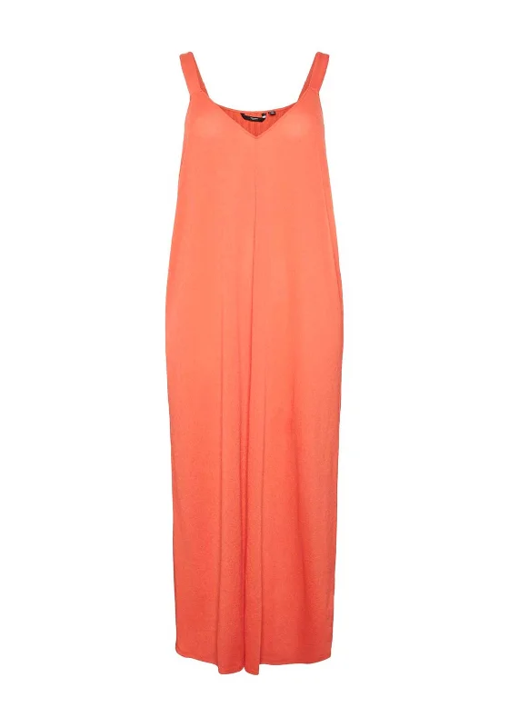 Vero Moda Curve Ketty Singlet Maxi Dress, Cayenne