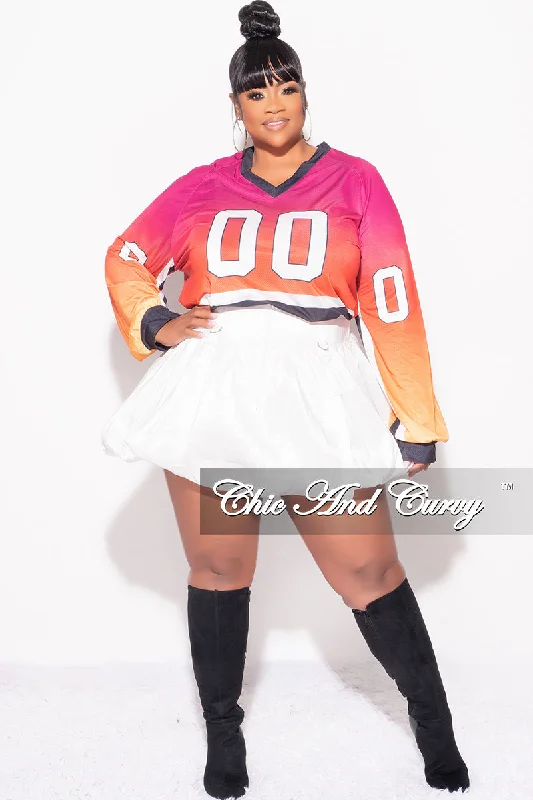 Final Sale Plus Size Bubble Mini Skirt in WhiteWomen's winter tops