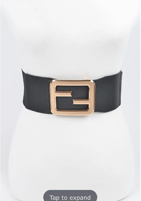 Final Sale Plus Size Black Belt with Gold BuckleLarge women's long tops