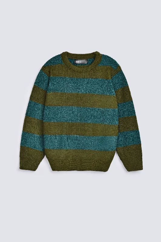 BOYS SPECIAL KNIT STRIPER SWEATERHemp Knit Tops