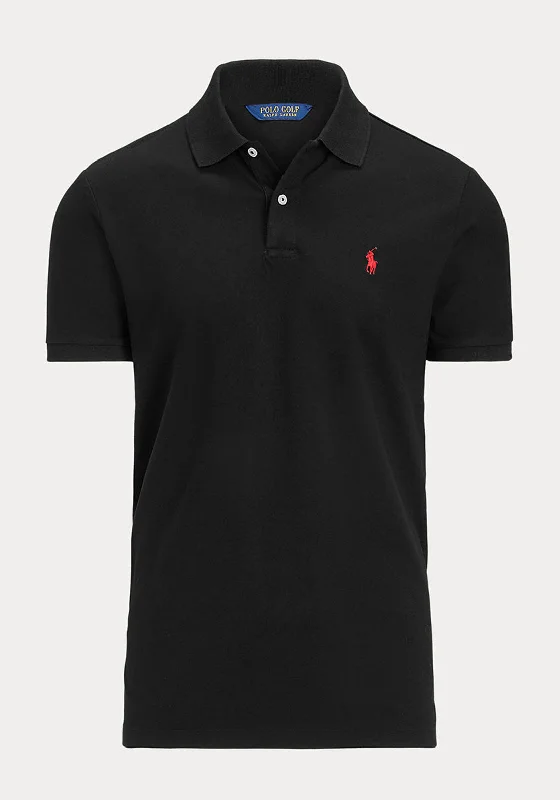 Raglan sleeve polo shirtRalph Lauren Mens Classic Slim Polo Shirt, Black