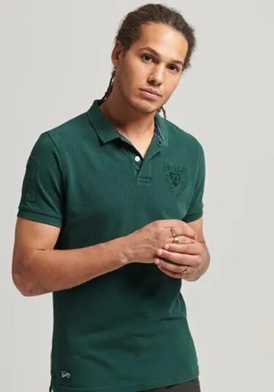 Monochrome polo shirtSuperdry Vintage Superstate Polo Shirt, Enamel Green