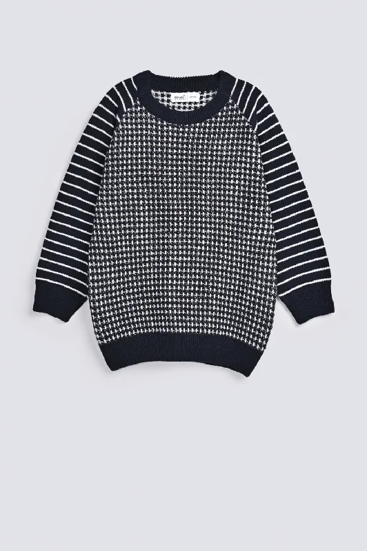 BOYS JACQUARD RAGLAN SLEEVE SWEATERWork Knit Tops