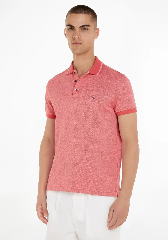 Bold polo shirtTommy Hilfiger Pretwist Mouline Tipped Polo Shirt, Deep Crimson Fruit