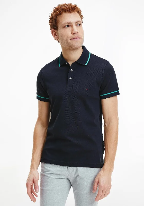 Moisture-wicking polo shirtTommy Hilfiger 1985 Tipped Polo Shirt, Desert Sky