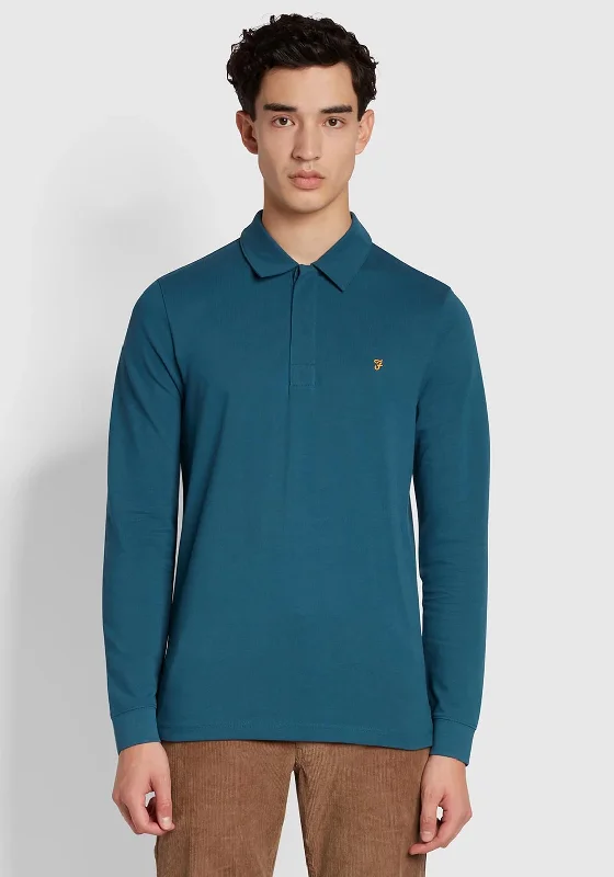 Recycled polo shirtFarah Aslam Long Sleeve Polo Shirt, Atlantic