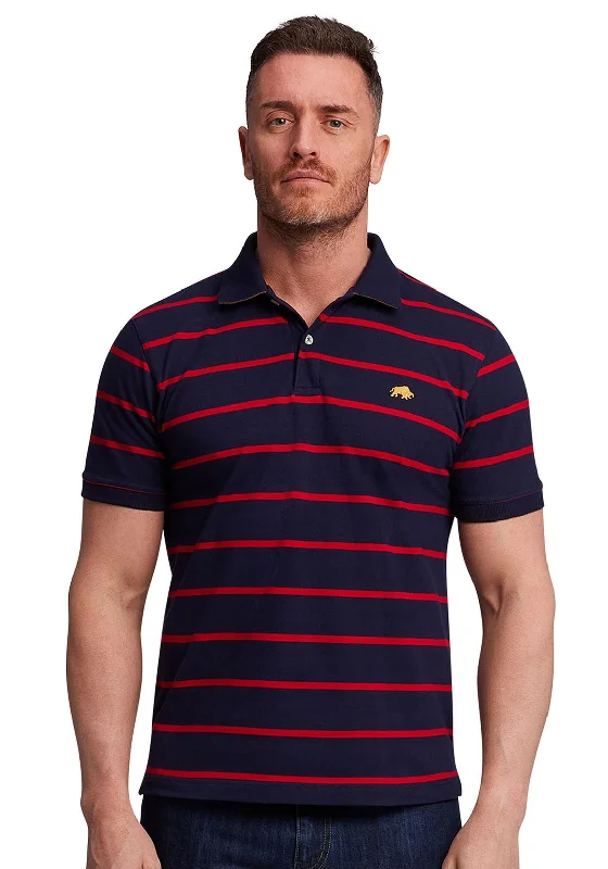 Padded polo shirtRaging Bull Thin Stripe Polo Shirt, Deep Red