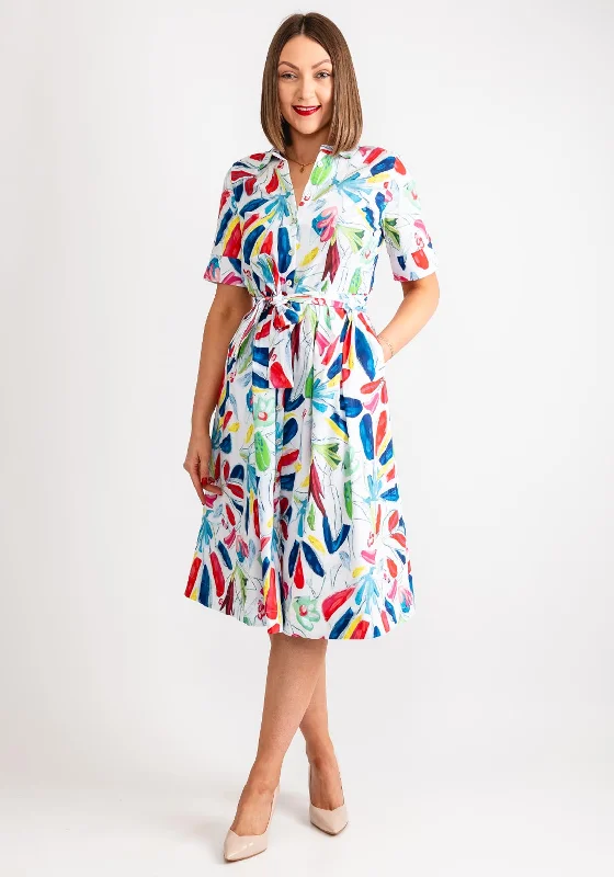 Dolcezza Tropical Trace Midi Shirt Dress, Multi