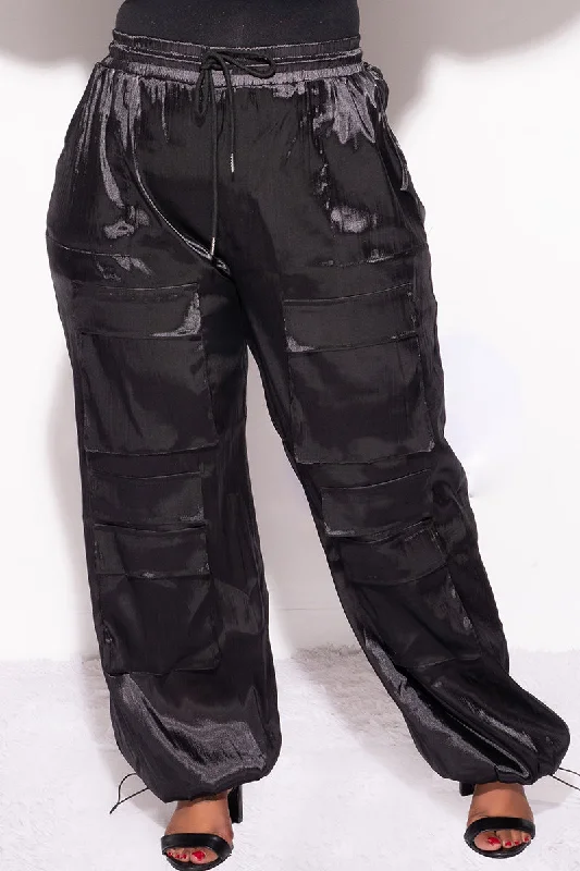 Final Sale Plus Size Cargo Pants in BlackPlus size women's patchwork tops